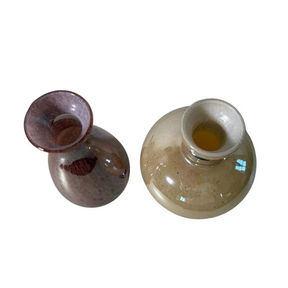 Vintage Italian Art Glass Perfume Bottles Pair Murano Lavorazione Italy Set Of 2 - Picture 6 of 8